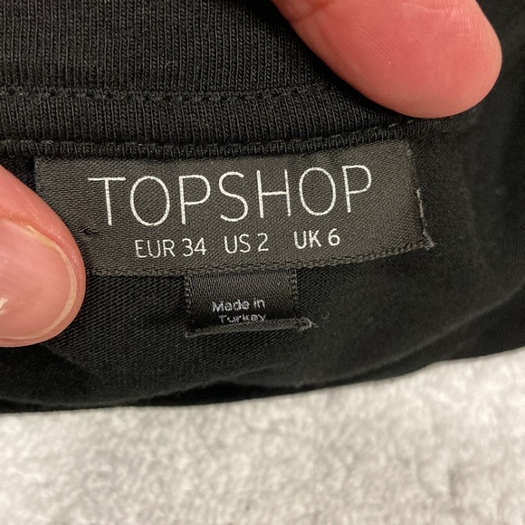 Top shop black tee corset look hook front size 2 - Picture 7 of 9